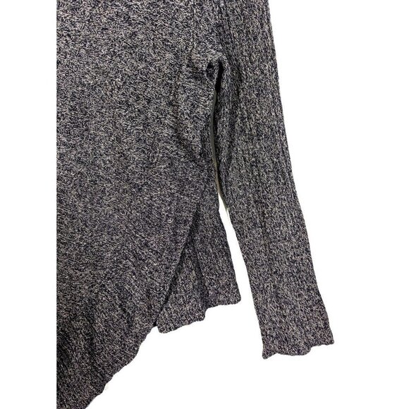 Anthropologie Knitted & Knotted Merino Wool Asymmetric Wrap Sweater Gray Large - Picture 5 of 10